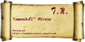 Tamaskó Minna névjegykártya